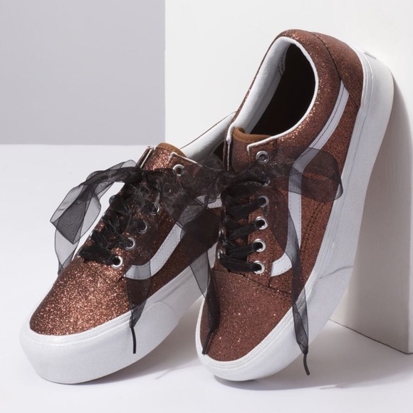 vans old skool platform glitter